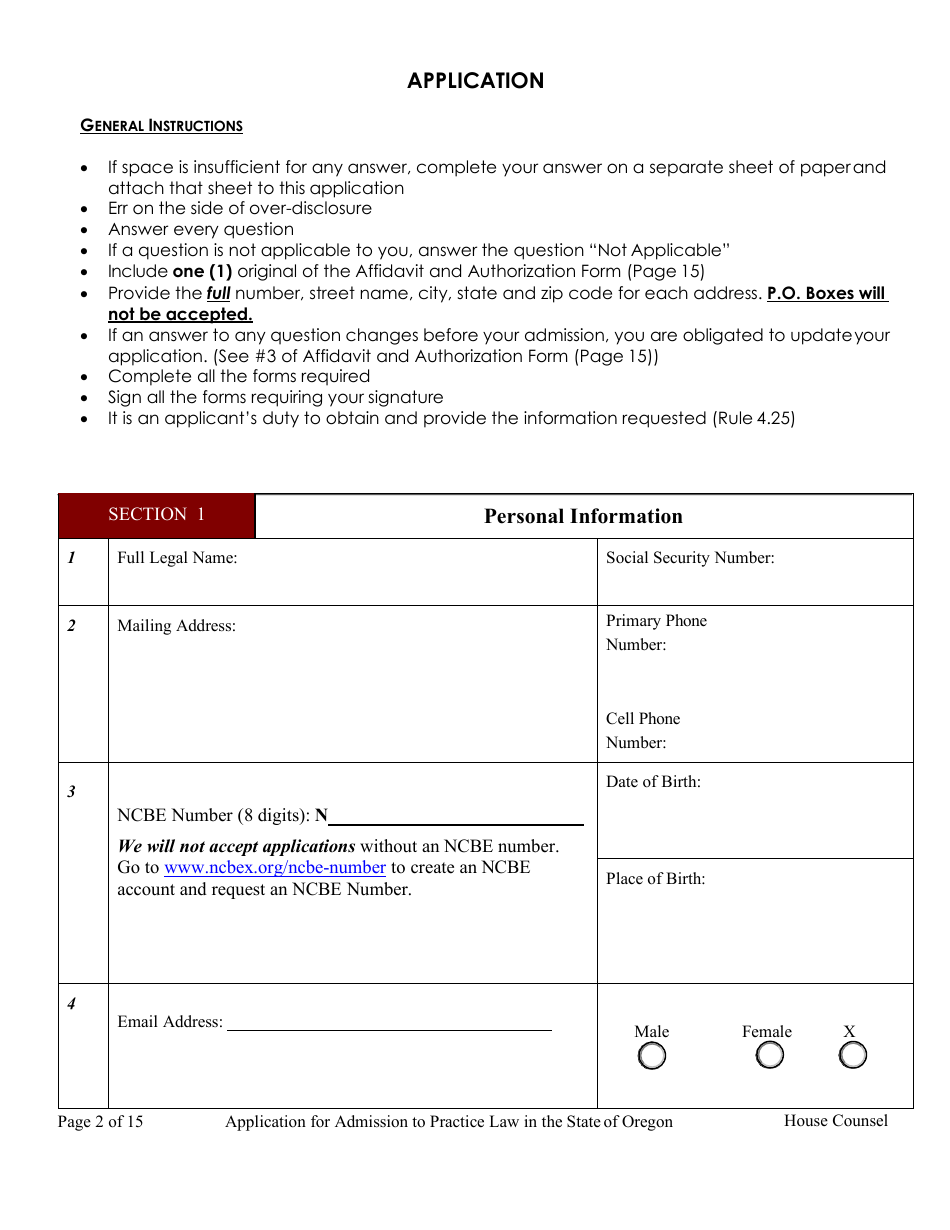 House Counsel Application - Oregon, Page 7