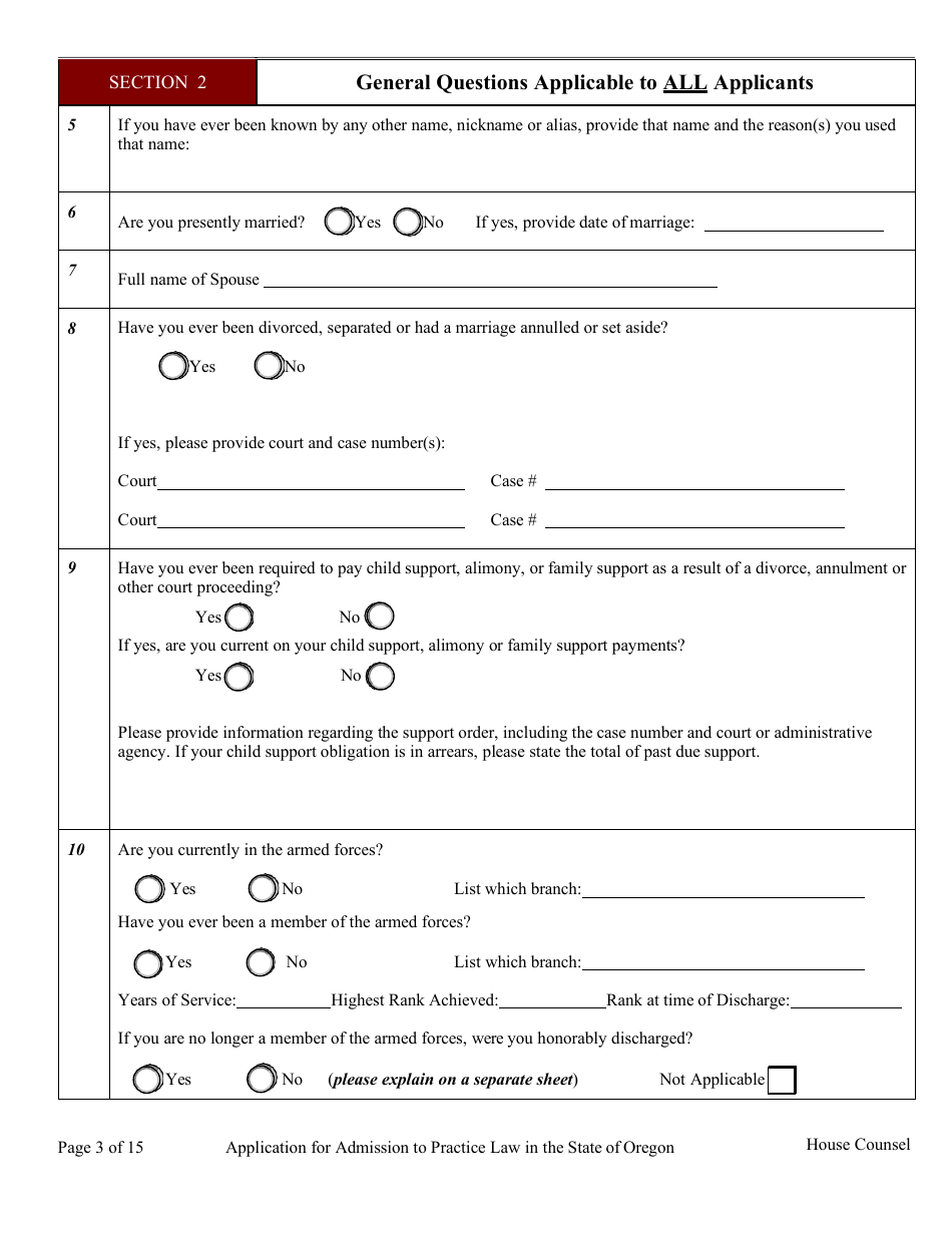 House Counsel Application - Oregon, Page 8