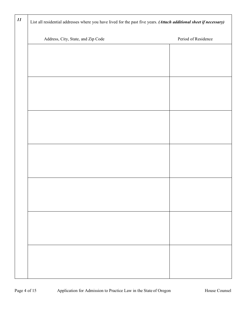House Counsel Application - Oregon, Page 9