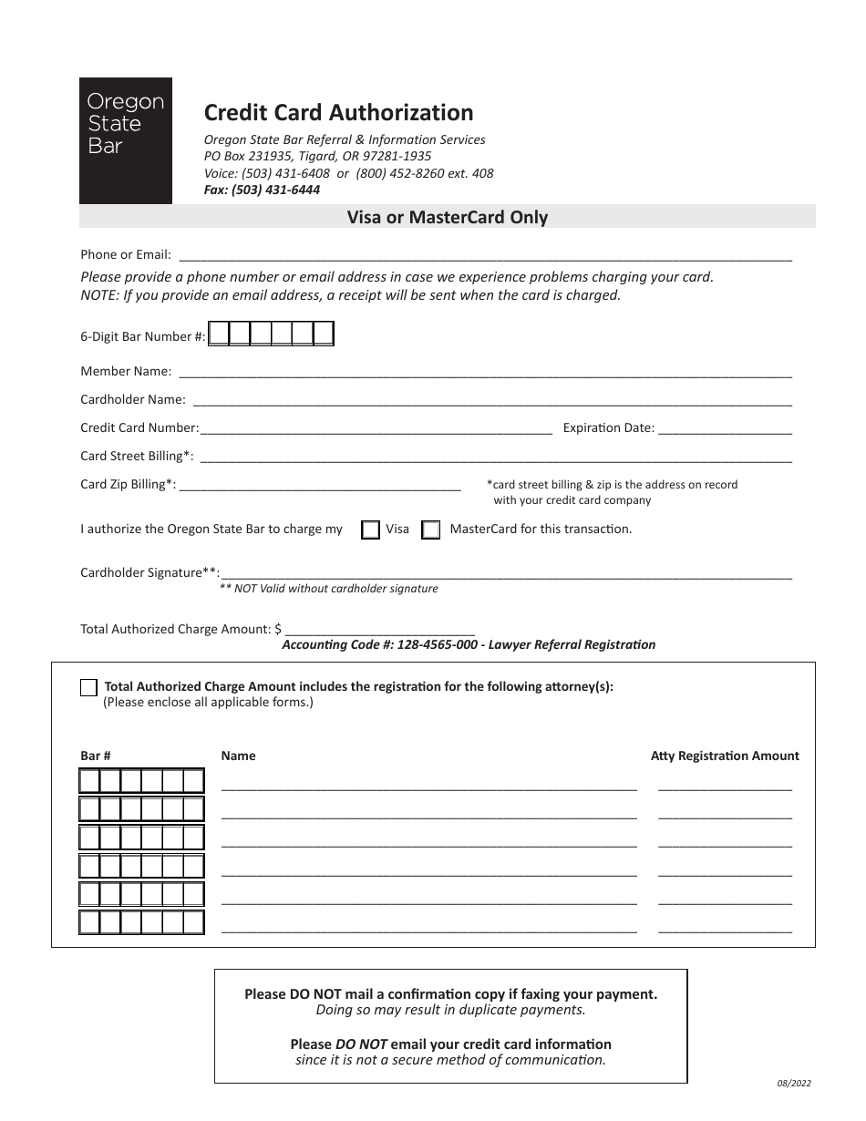 Lawyer Referral Service Registration Form - Oregon, Page 11