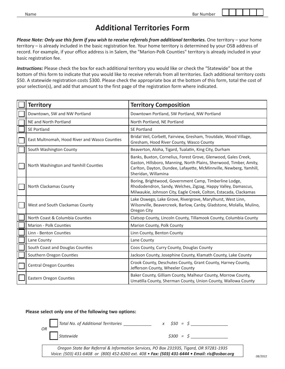 Lawyer Referral Service Registration Form - Oregon, Page 8