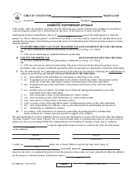Document preview: Form CC-103 Domestic Partnership Affidavit - Maryland