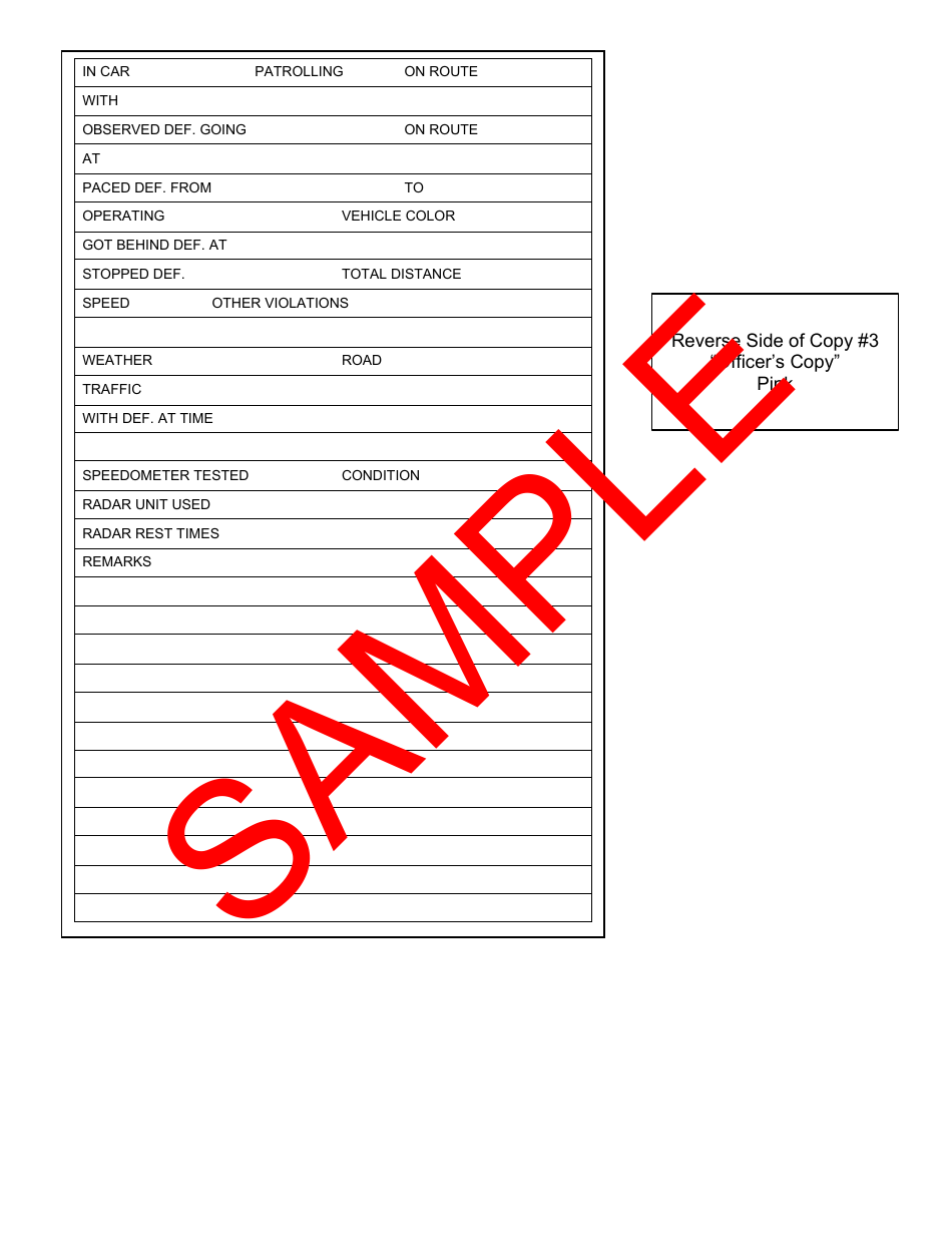 Form DR-049 Maryland Uniform Complaint and Citation - Sample - Maryland, Page 3