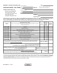 Form DCA-040 Purchase Order - Civil Forms - Maryland