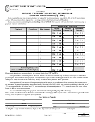Form DCA-131 Request for Traffic Violation(S) Payment Plan - Maryland