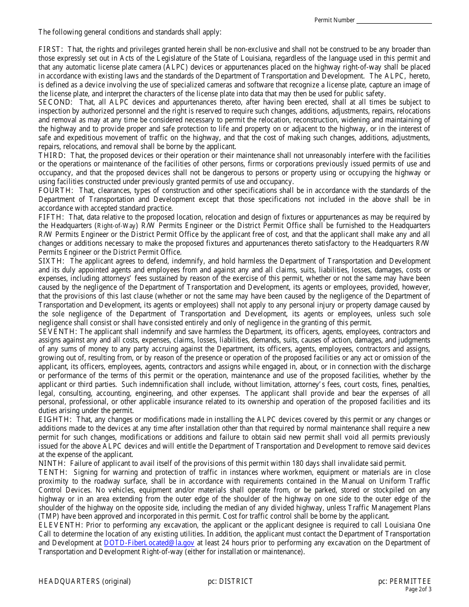 Automatic License Plate Camera Permit - Louisiana, Page 2