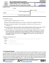 Form UCS-6341 Application for a Temporary Extreme Risk Protection Order - New York
