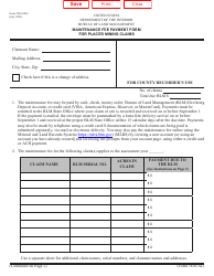 BLM Form 3830-005A Maintenance Fee Payment Form for Placer Mining Claims