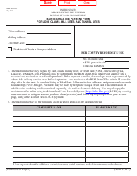 BLM Form 3830-005 Maintenance Fee Payment Form for Lode Claims, Mill Sites, and Tunnel Sites