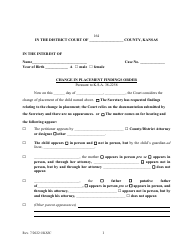 Form 164 Change in Placement Findings Order - Kansas