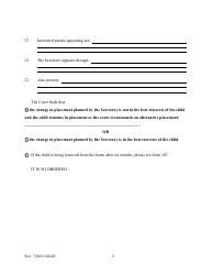 Form 164 Change in Placement Findings Order - Kansas, Page 2