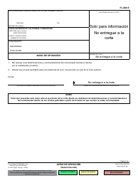 Document preview: Formulario FL-666 Aviso De Oposicion - California (Spanish)
