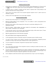 DHEC Form 0852 Application for Permit to Transport Hazardous Waste - South Carolina, Page 3