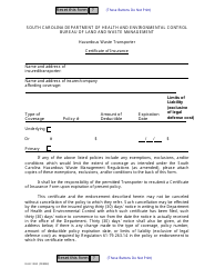 DHEC Form 0852 Application for Permit to Transport Hazardous Waste - South Carolina, Page 6