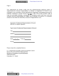 DHEC Form 0852 Application for Permit to Transport Hazardous Waste - South Carolina, Page 7