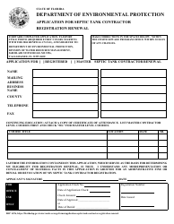 Document preview: Form DEP4076 Application for Septic Tank Contractor Registration Renewal - Florida