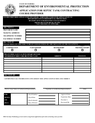 Document preview: Form DH4116 Application for Septic Tank Contracting Course Provider - Florida