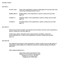 Form DH4116 Application for Septic Tank Contracting Course Provider - Florida, Page 2