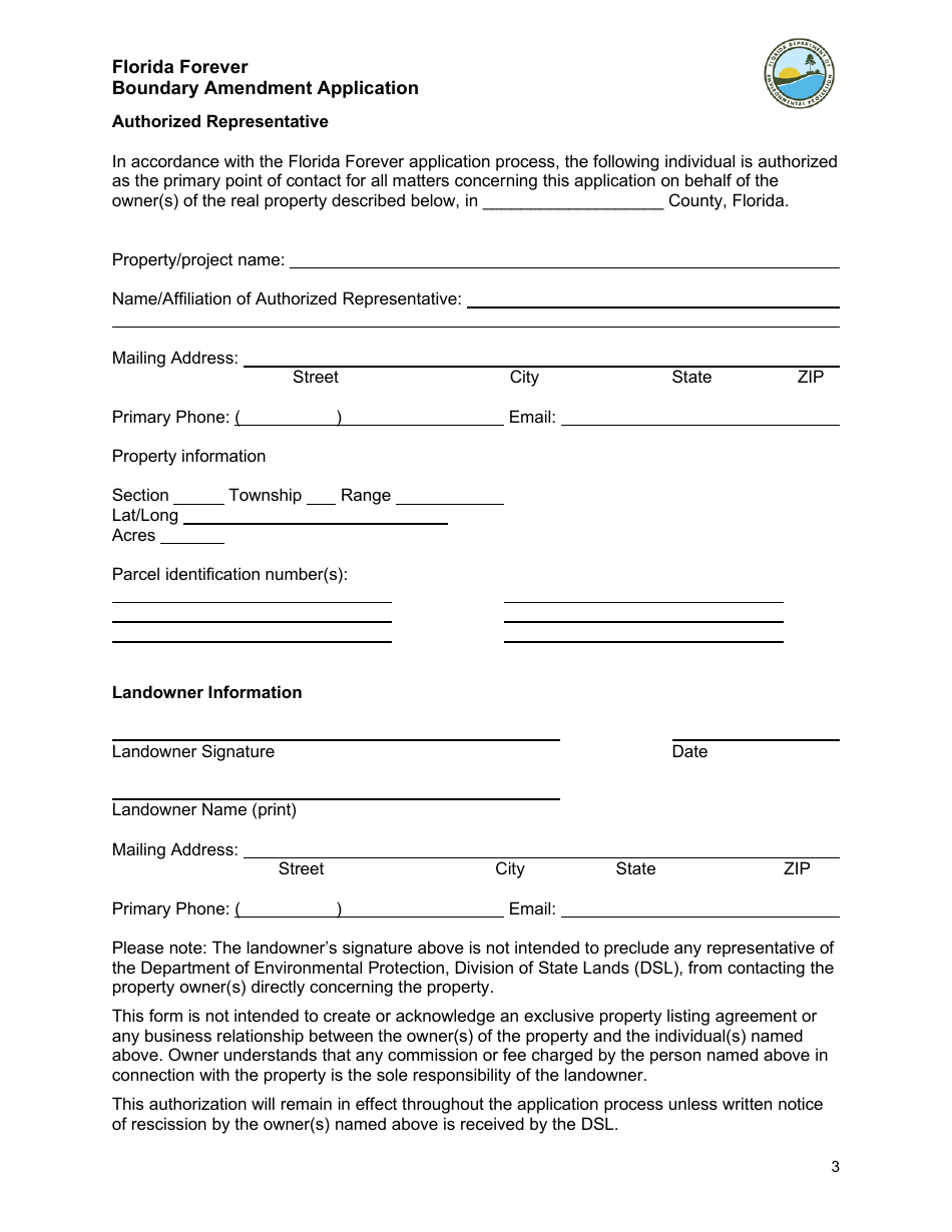 Application for Boundary Amendment of Existing Florida Forever Project - Florida, Page 3