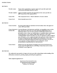 Form DEP4115 Application for Septic Tank Contracting Course Approval - Florida, Page 2