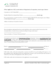 Application for Certificate of Approval for Manufacturer or Distributor to Sell Ready-To-Drink Spirits Beverages - Vermont, Page 2