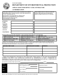 Document preview: Form DEP4077 Application for Septic Tank Contractor Authorization - Florida