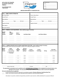 Application for Transfer of Outdoor Advertising Permit(S) - Missouri