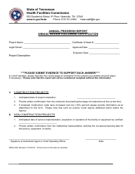 Document preview: Form HSDA-0054 Annual Progress Report - Annual Review Following Certification - Tennessee
