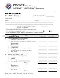 Document preview: Form HF-0055 Final Project Report - Tennessee