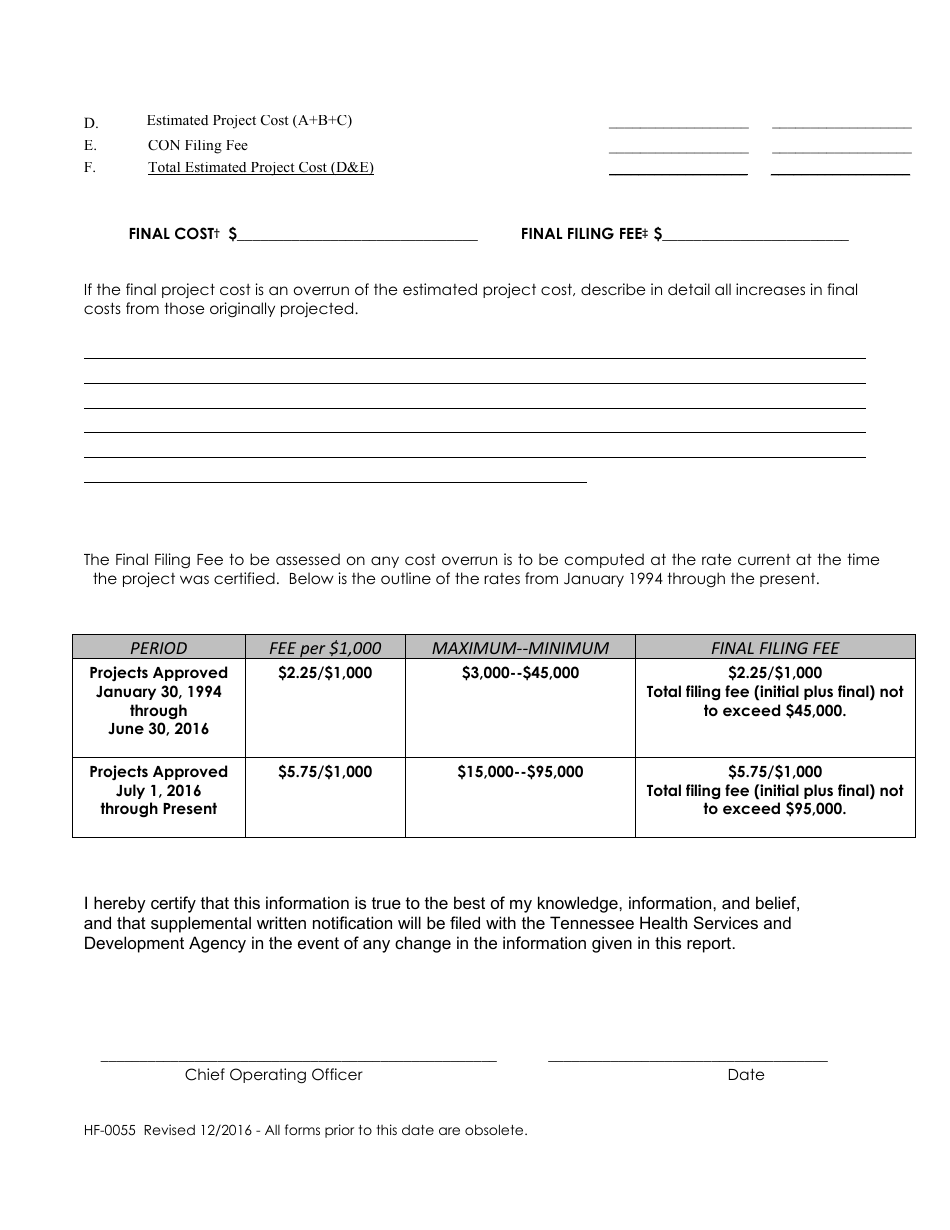 Form HF-0055 - Fill Out, Sign Online and Download Printable PDF ...