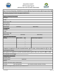 Document preview: Application for Housing Assistance - State Housing Initiatives Partnership (Ship) Program - Okaloosa County, Florida
