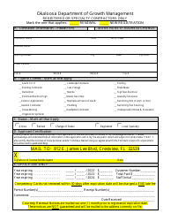 Document preview: Registered/Specialty Only Renewal Registration Application - Okaloosa County, Florida