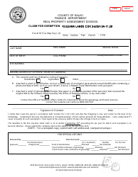 Claim for Exemption - Kuleana Lands Cok Section 5a-11.29 - County of Kauai, Hawaii