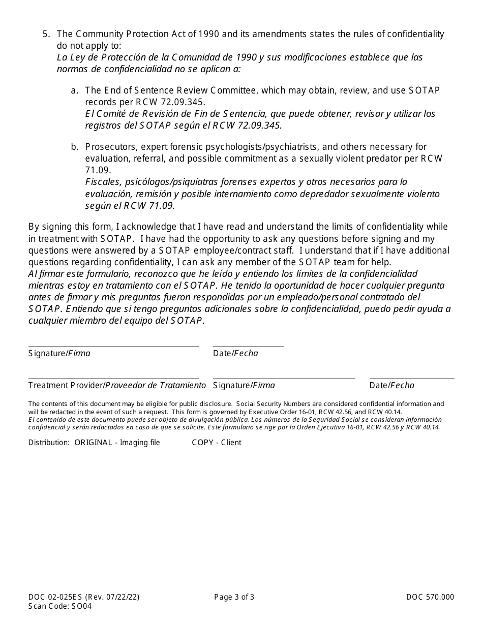 Form Doc02 025es Download Printable Pdf Or Fill Online Sex Offense Treatment And Assessment 7364