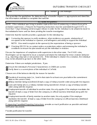 Document preview: Form DOC02-301 Outgoing Transfer Checklist - Washington