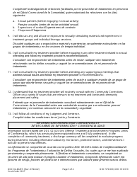 Form DOC02-402ES Sex Offense Treatment and Assessment Programs Informed Consent for Community Treatment - Washington (English/Spanish), Page 3