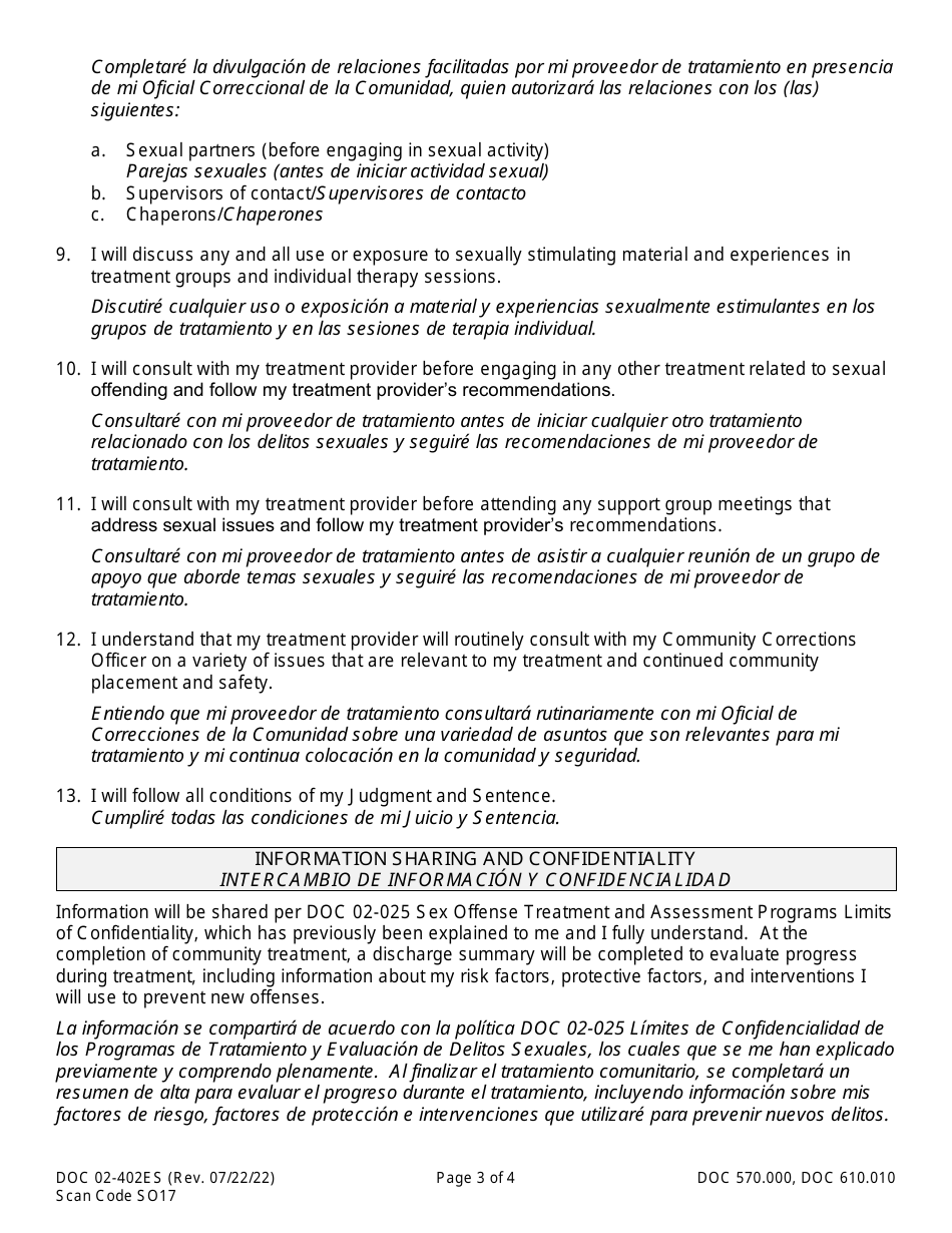 Form Doc02 402es Download Printable Pdf Or Fill Online Sex Offense Treatment And Assessment 8465