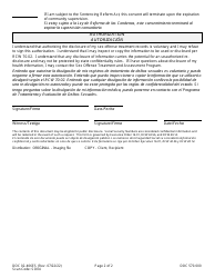 Form DOC02-406ES Sex Offender Treatment and Assessment Programs Release of Confidential Information - Washington (English/Spanish), Page 2