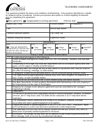 Document preview: Form DOC03-240 Telework Agreement - Washington