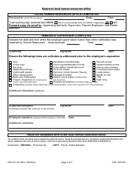 Form DOC03-315 Employee Separation Notice - Washington, Page 2