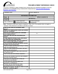 Document preview: Form DOC03-469 Pre-employment Reference Check - Washington
