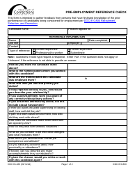 Form DOC03-469 Pre-employment Reference Check - Washington