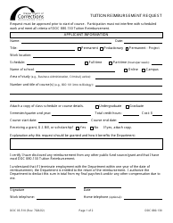 Form DOC03-510 Tuition Reimbursement Request - Washington