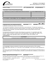 Form DOC05-094ES Witness Statement - Washington (English/Spanish)