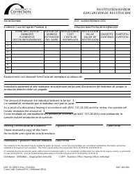 Document preview: Form DOC05-363ES Restitution Review - Washington (English/Spanish)