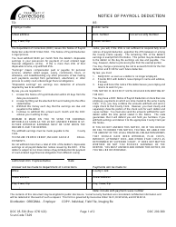 Form DOC05-530 Notice of Payroll Deduction - Washington