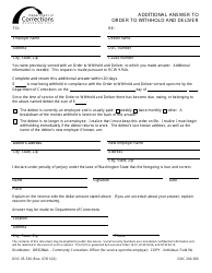 Document preview: Form DOC05-536 Additional Answer to Order to Withhold and Deliver - Washington