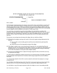 Document preview: Form DOC09-043 Wage Assignment Order - Washington