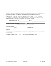Form DOC09-043 Wage Assignment Order - Washington, Page 2