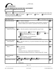 Document preview: Form DOC13-558 Close Observation Suicide Risk Assessment - Washington